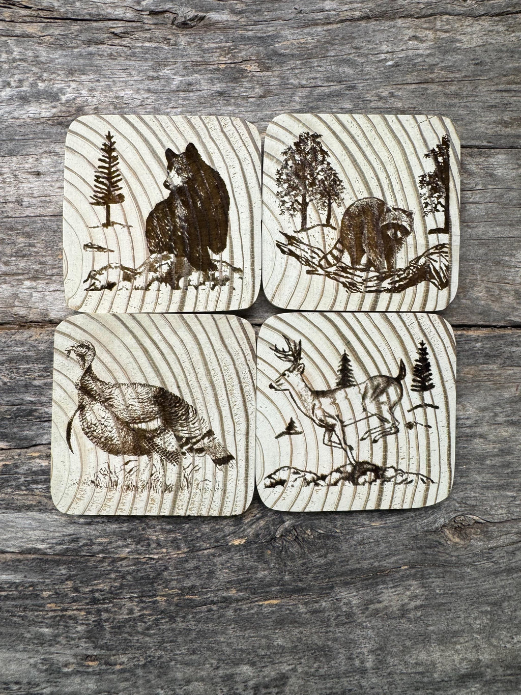 engraved wooden coasters