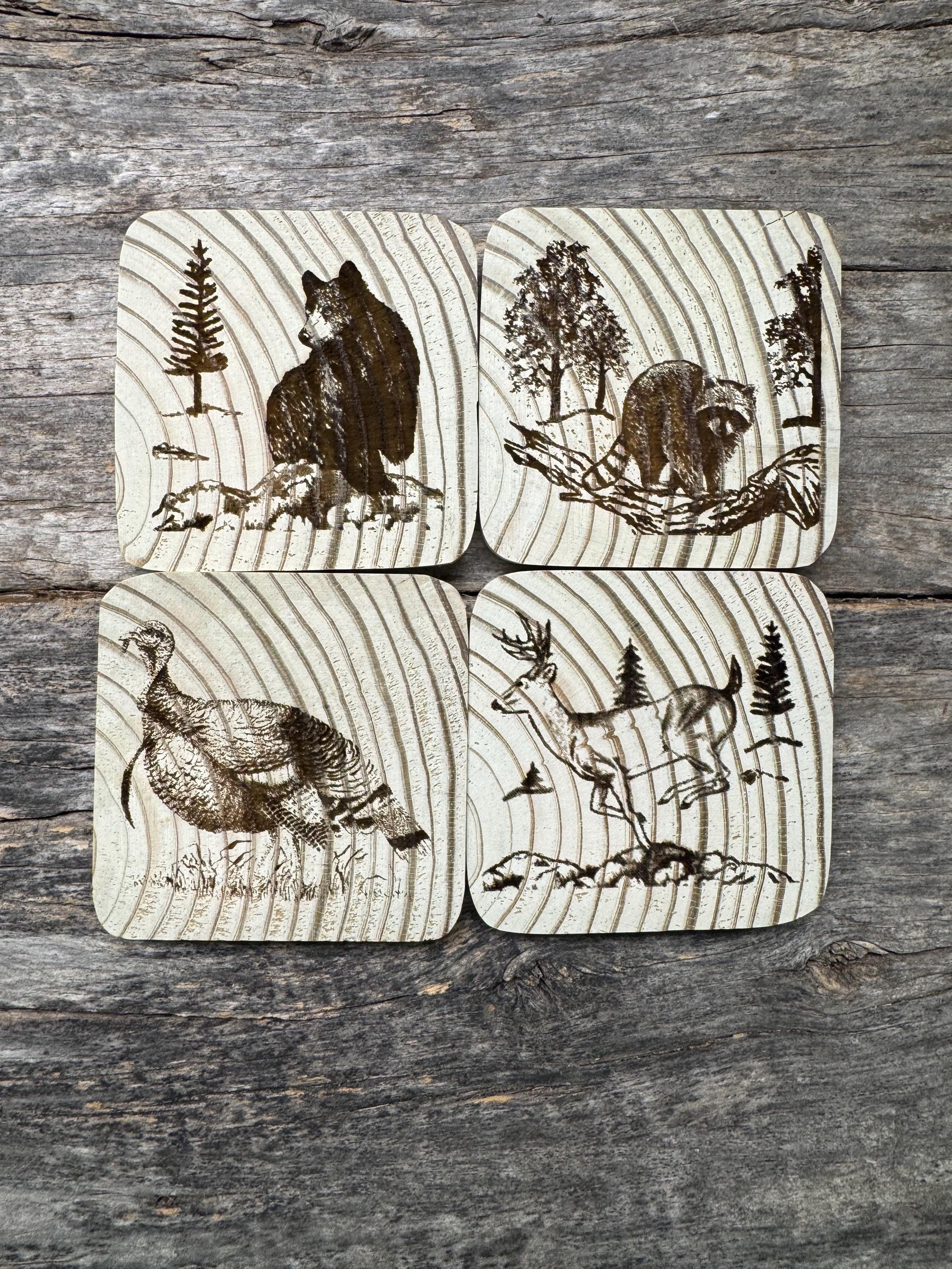 engraved wooden coasters