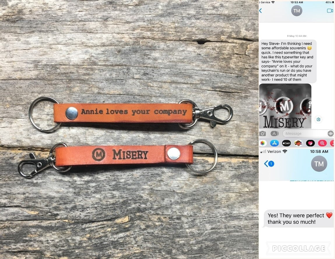 Personalized Leather Keychain: Engraved Signature Memorial Gift